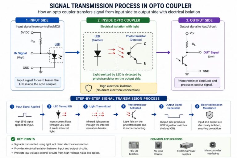 How PLC transmits a signal inside process.